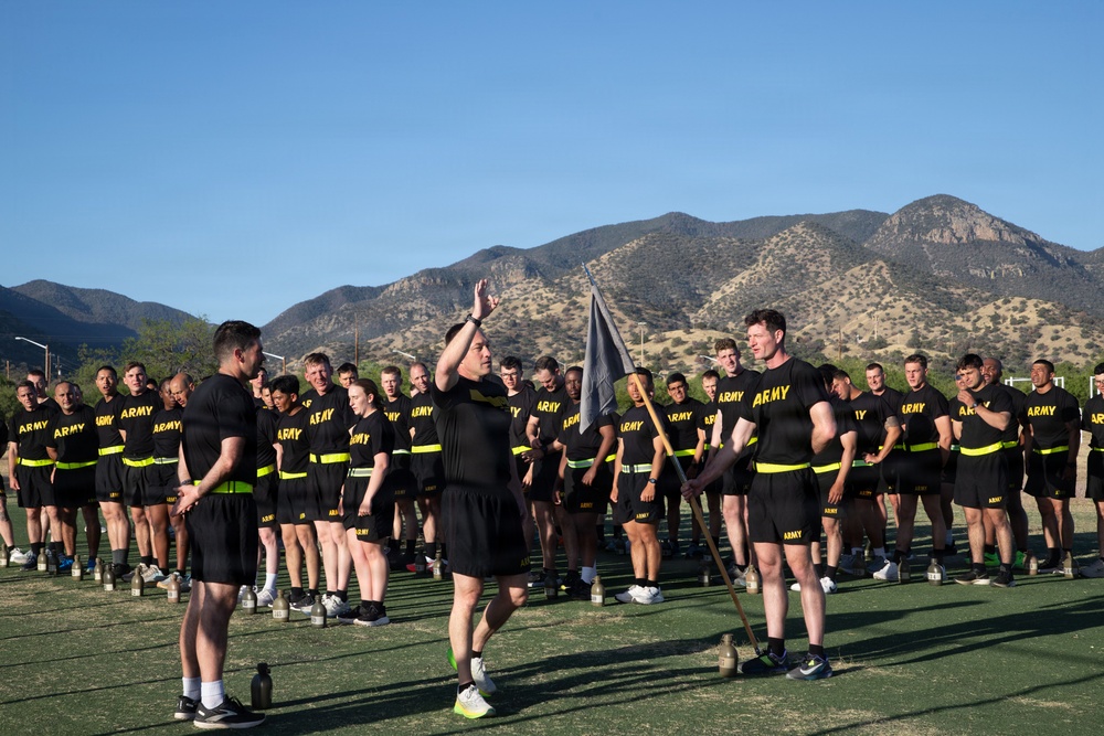 JTF-SB service members participate in morning PT for Air Assault training