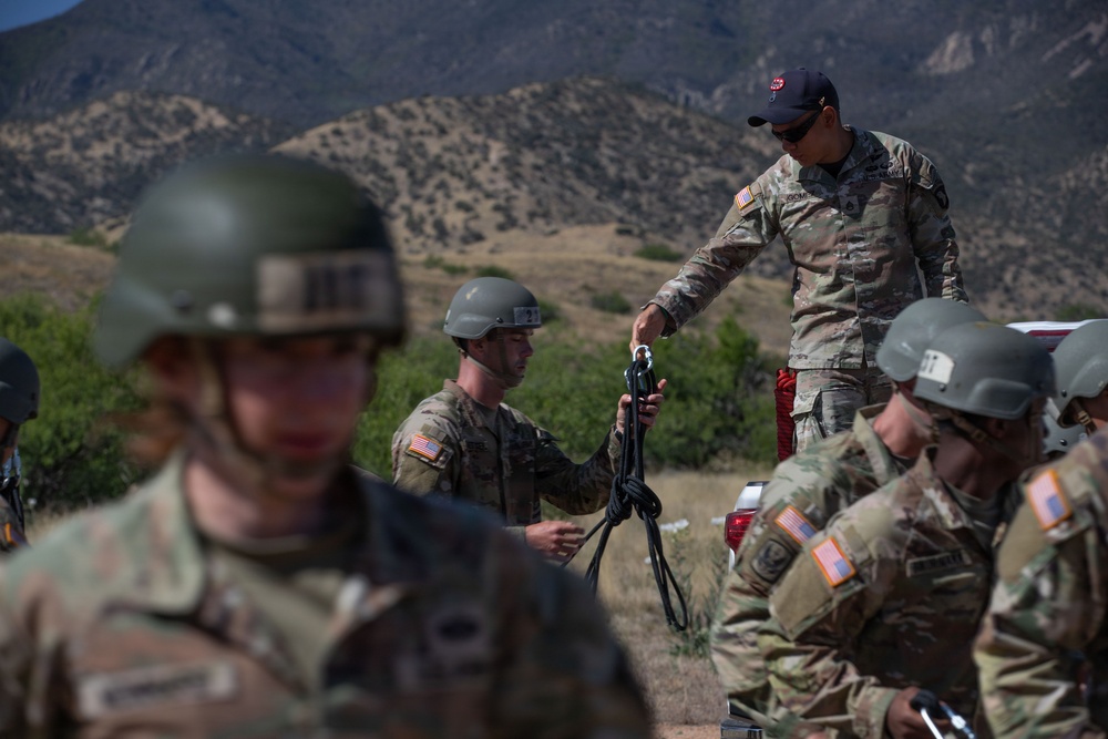 JTF-SB service members participate in rappelling for Air Assault training