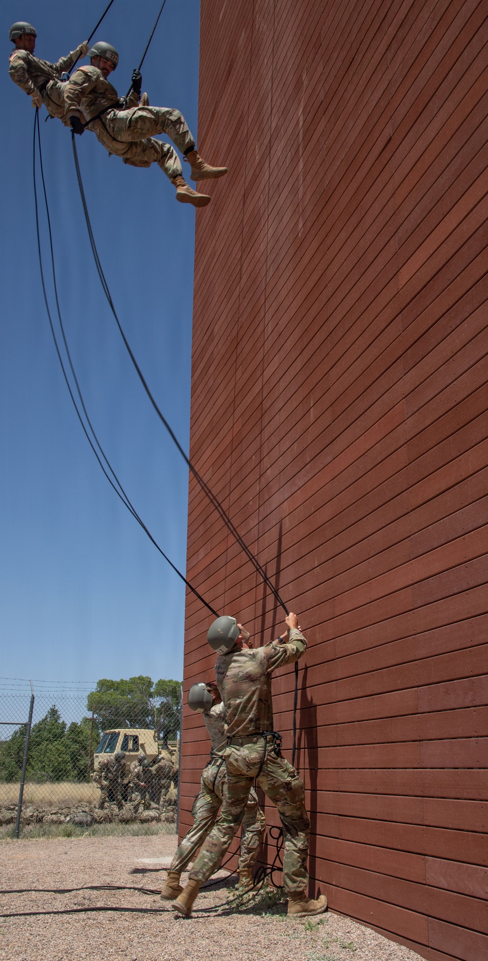 JTF-SB service members participate in rappelling for Air Assault training