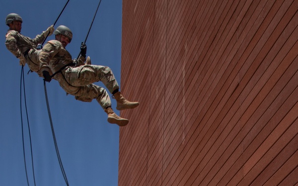 JTF-SB service members participate in rappelling for Air Assault training