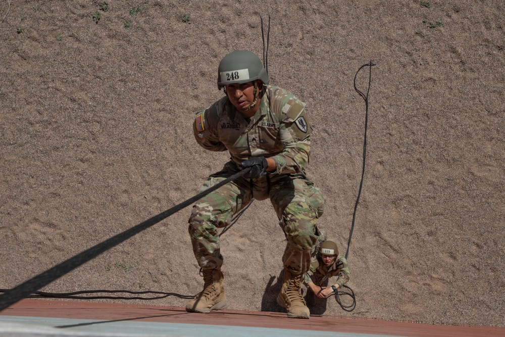 JTF-SB service members participate in rappelling for Air Assault training