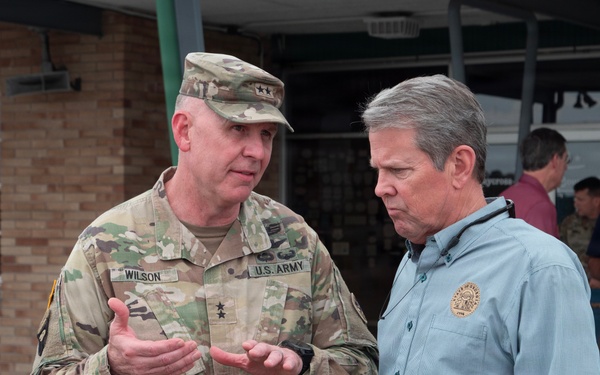 Adjutant General of Georgia visit during wilfires