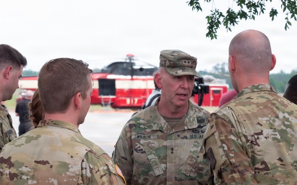 Adjutant General of Georgia visit during wilfires