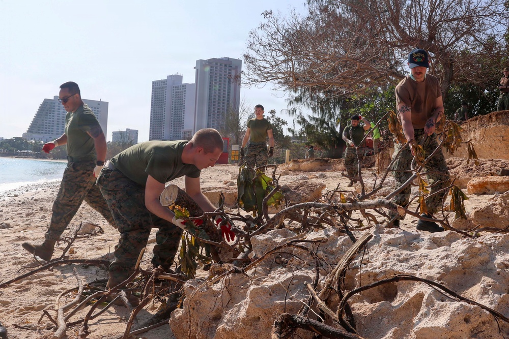 Boxer Amphibious Ready Group, 11th MEU Conduct Beach Cleanup