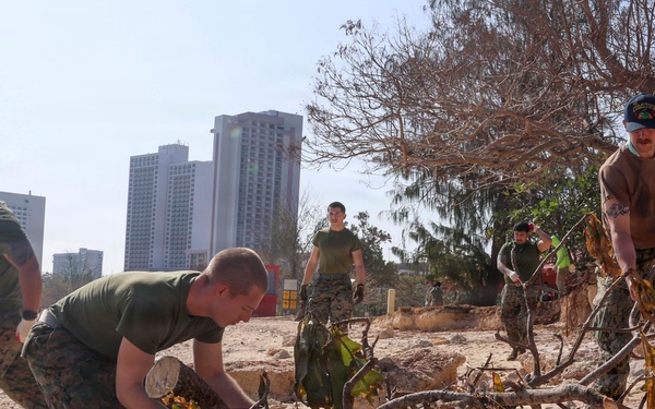 Boxer Amphibious Ready Group, 11th MEU Conduct Beach Cleanup