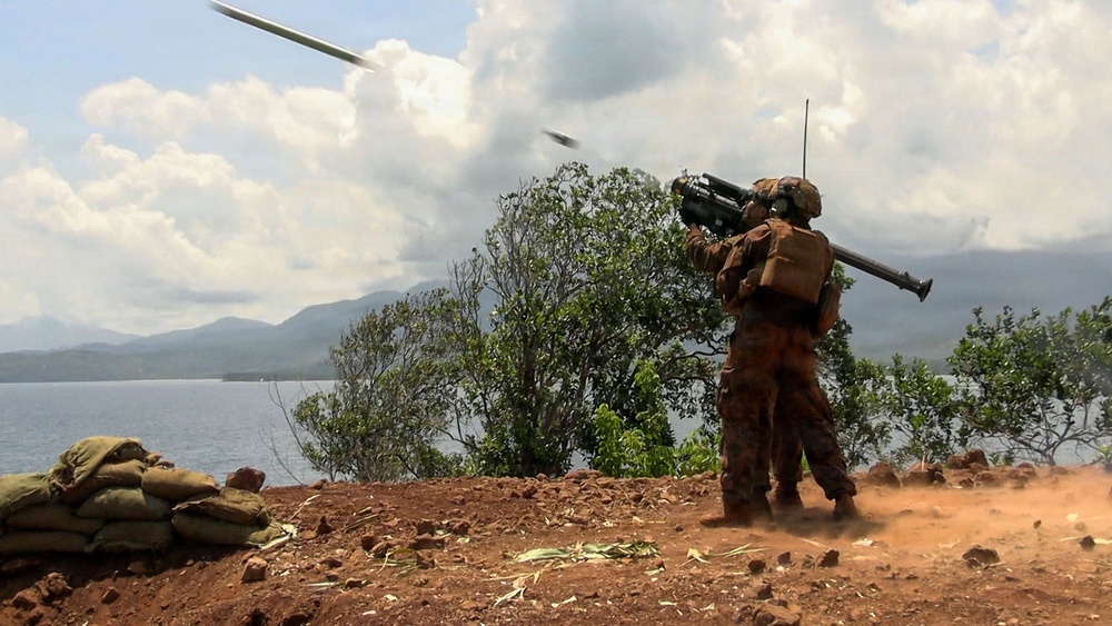 Balikatan 2026: U.S. Marines with MRF-D 26 fire FIM-92 Stinger missiles during combined live-fire event