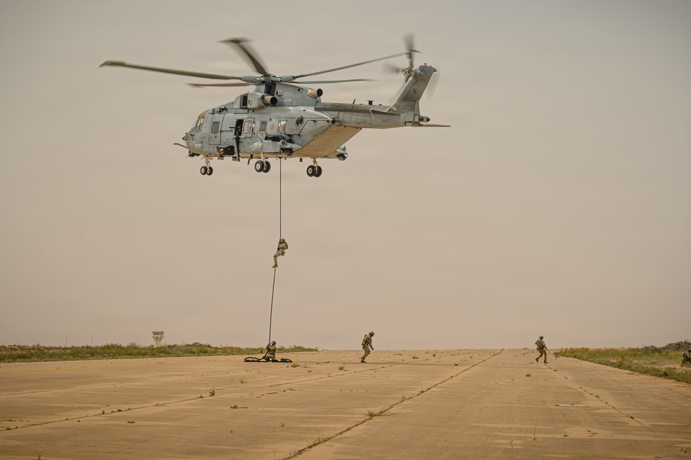 Flintlock 2026 participants conduct fast rope training