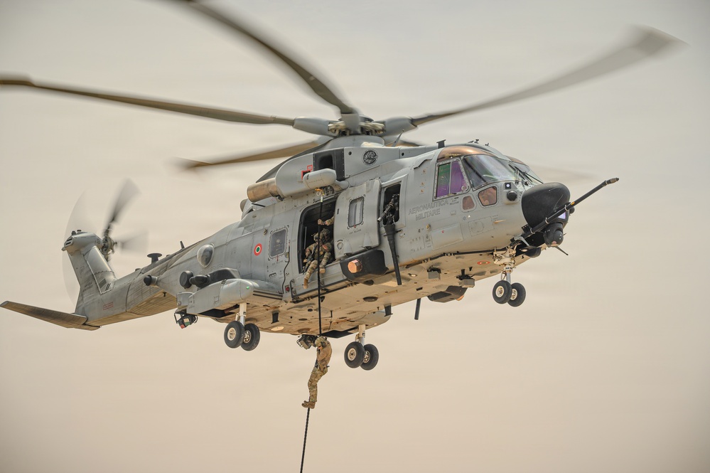 Flintlock 2026 participants conduct fast rope training