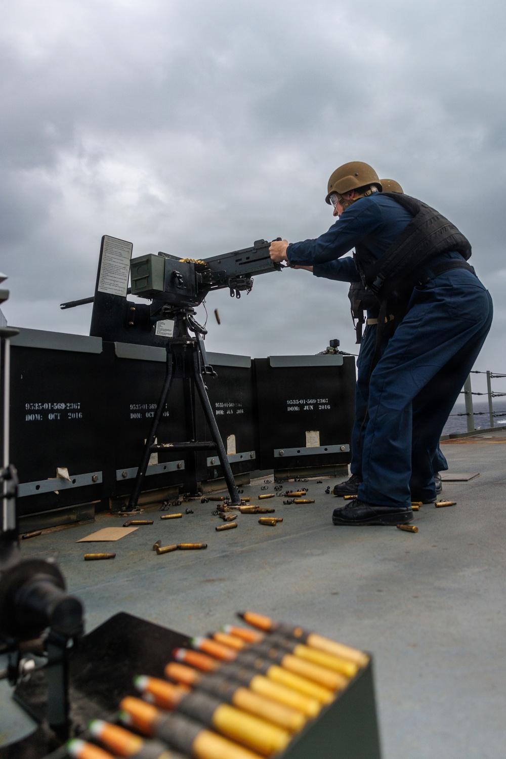 USS Mount Whitney Crew Served Weapons Shoot