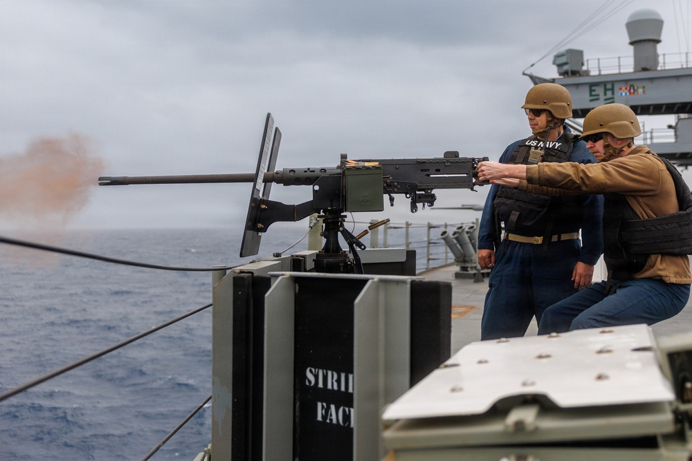 USS Mount Whitney Crew Served Weapons Shoot