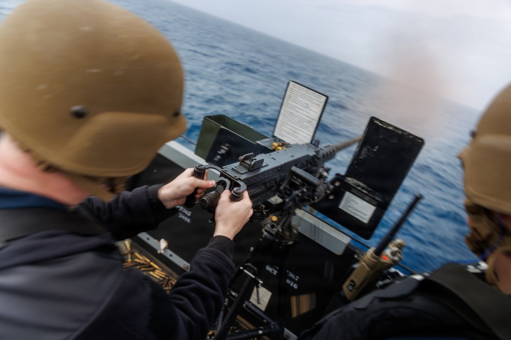 USS Mount Whitney Crew Served Weapons Shoot