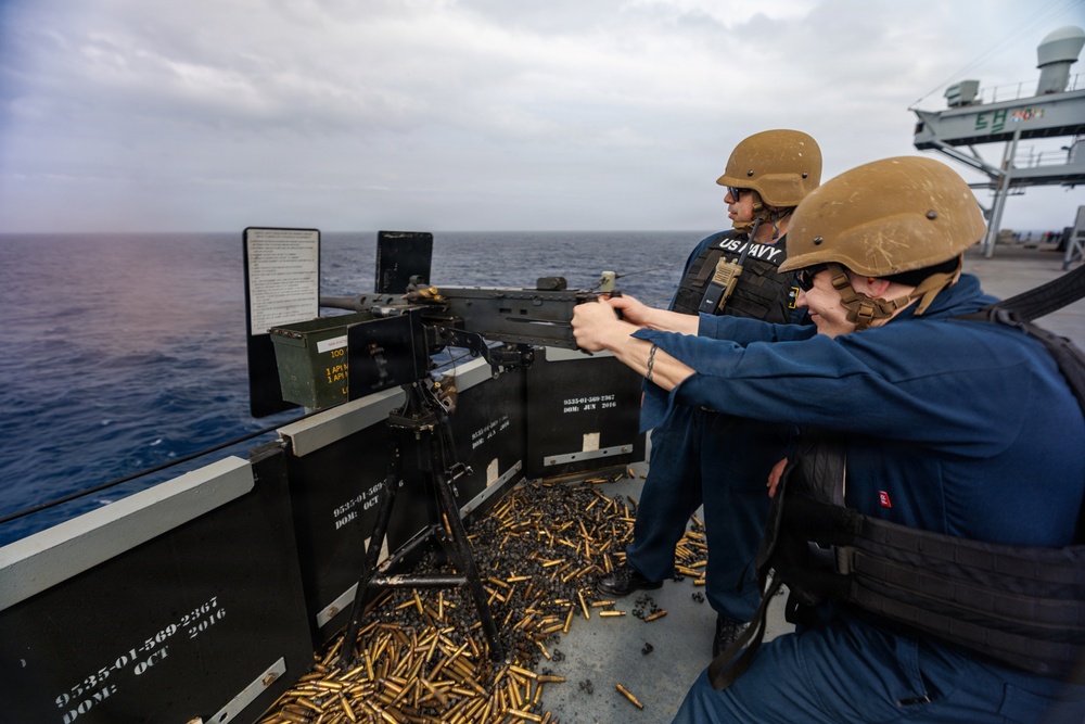 USS Mount Whitney Crew Served Weapons Shoot
