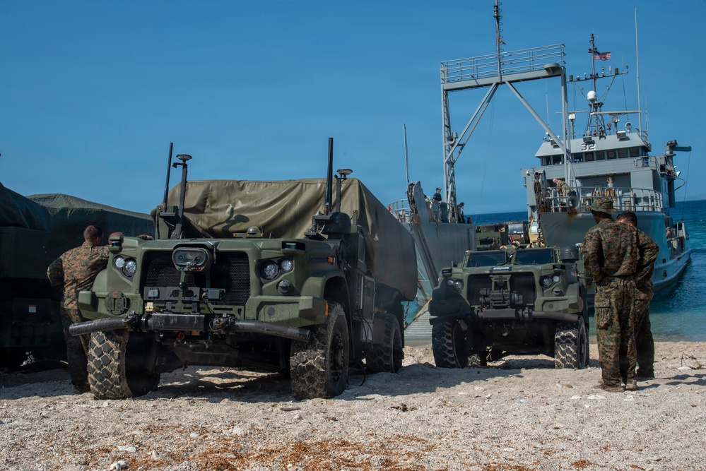 Balikatan 2026: 3rd MLR Marines, 1MDTF Soldiers unload NMESIS, HIMARS on Calayan