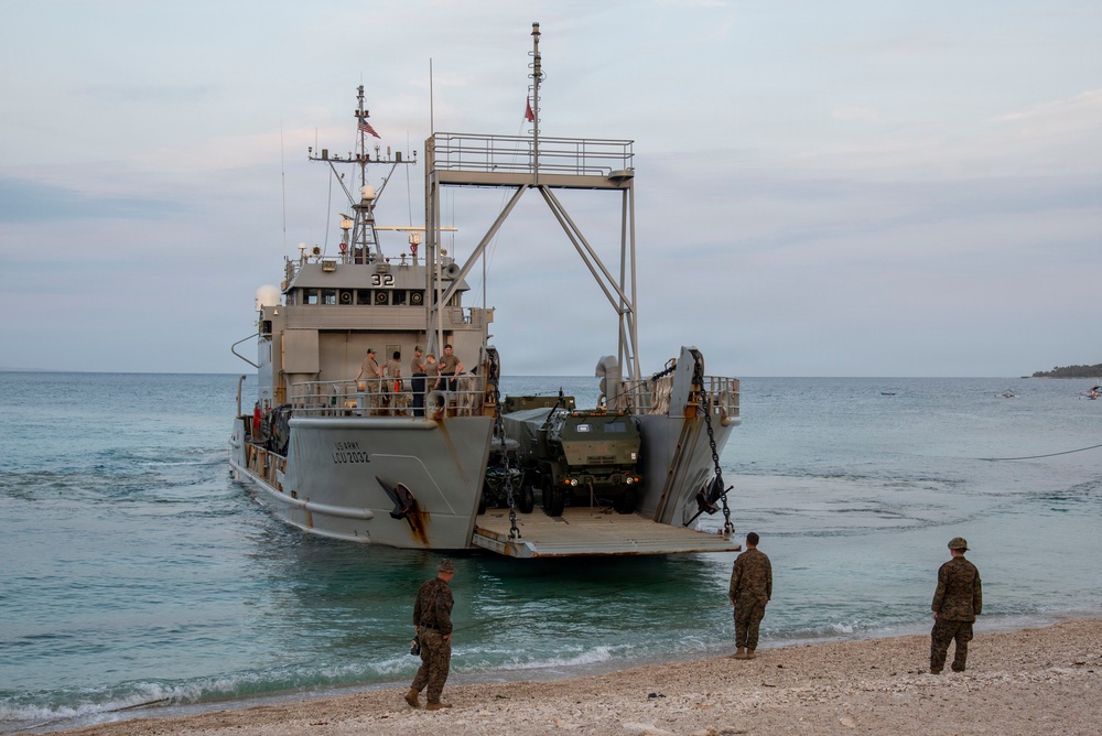Balikatan 2026: 3rd MLR Marines, 1MDTF Soldiers unload NMESIS, HIMARS on Calayan