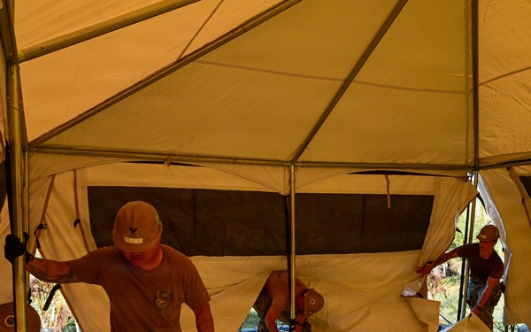 NMCB-1’s Seabees construct temporary shelter for Tinian citizens affected by Typhoon Sinlaku