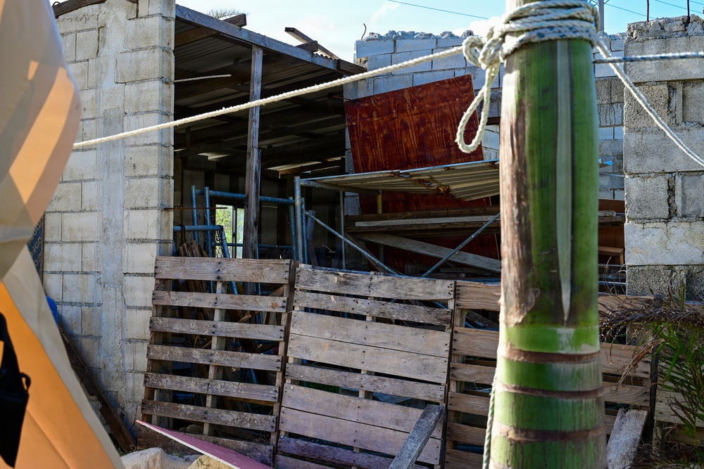 NMCB-1’s Seabees construct temporary shelter for Tinian citizens affected by Typhoon Sinlaku