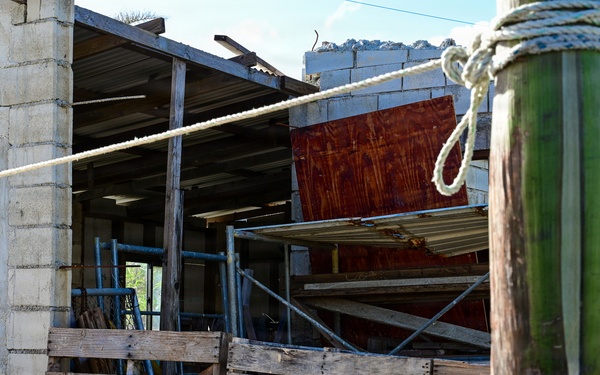 NMCB-1’s Seabees construct temporary shelter for Tinian citizens affected by Typhoon Sinlaku