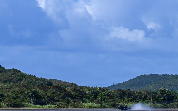 AV-8B Harrier IIs take off, supporting US SOUTHCOM