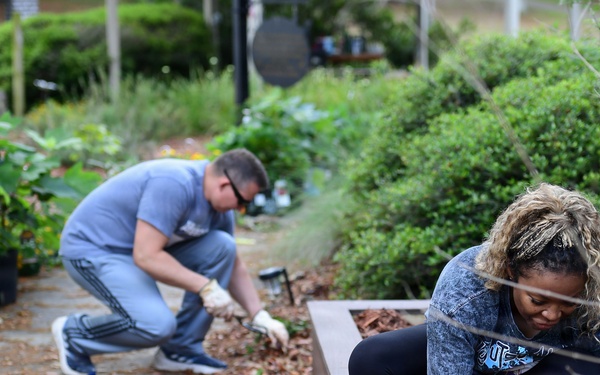Keesler volunteers spruce up the Butterfly Garden for Gold Star Families' event