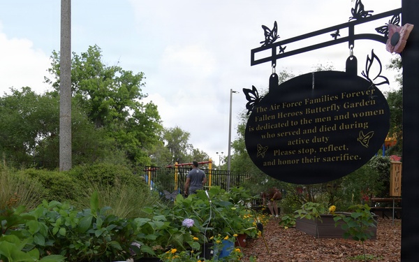 Keesler volunteers spruce up the Butterfly Garden for Gold Star Families' event
