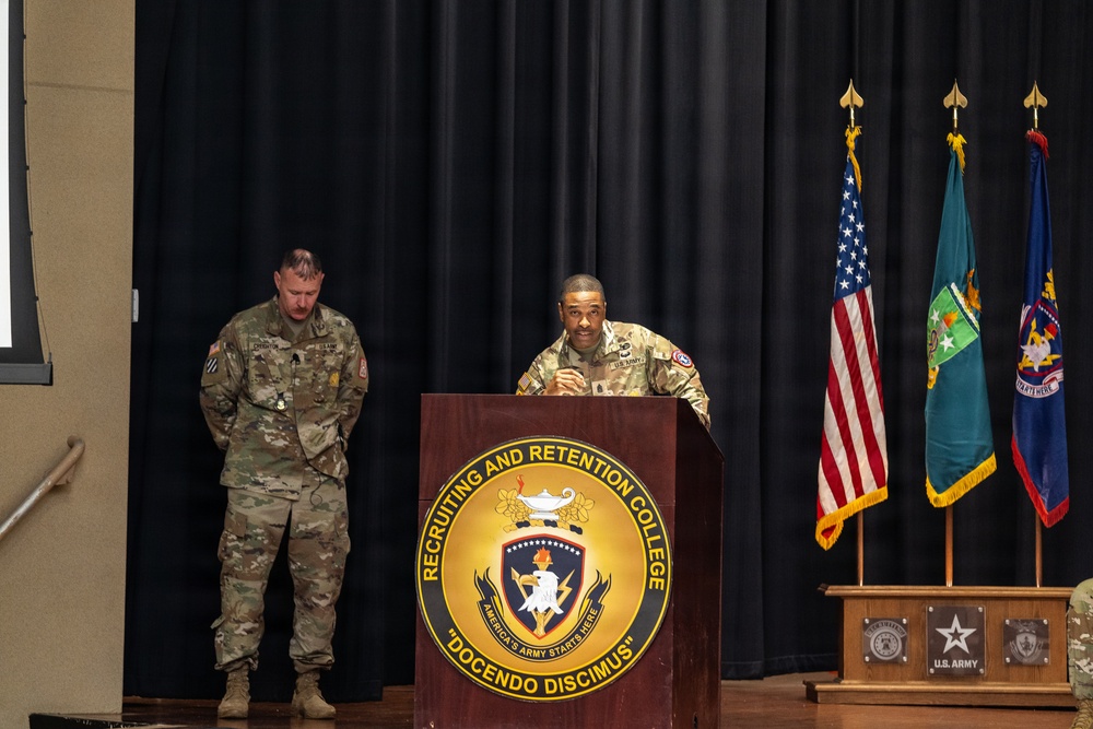 U.S. Army Recruiting and Retention College graduation ceremony