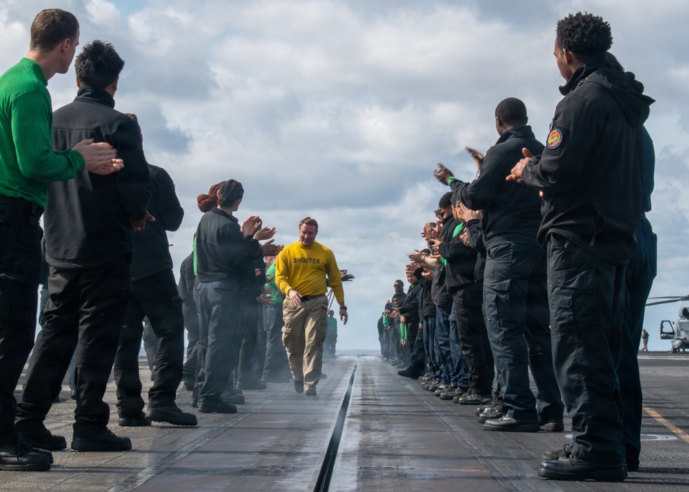 USS Theodore Roosevelt Boot Shoot Ceremony