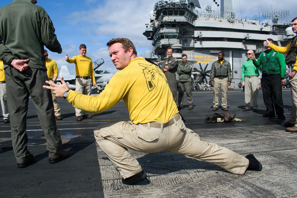 USS Theodore Roosevelt Boot Shoot Ceremony