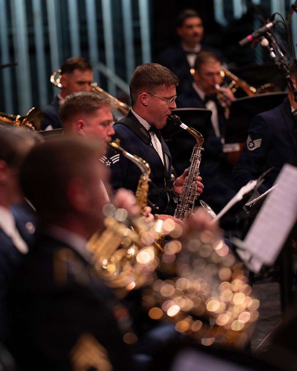 Band of the West performs during Fiesta in Blue in San Antonio