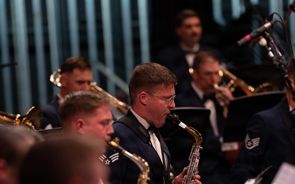 Band of the West performs during Fiesta in Blue in San Antonio