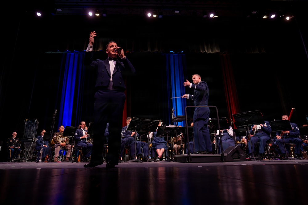 Band of the West performs during Fiesta in Blue in San Antonio