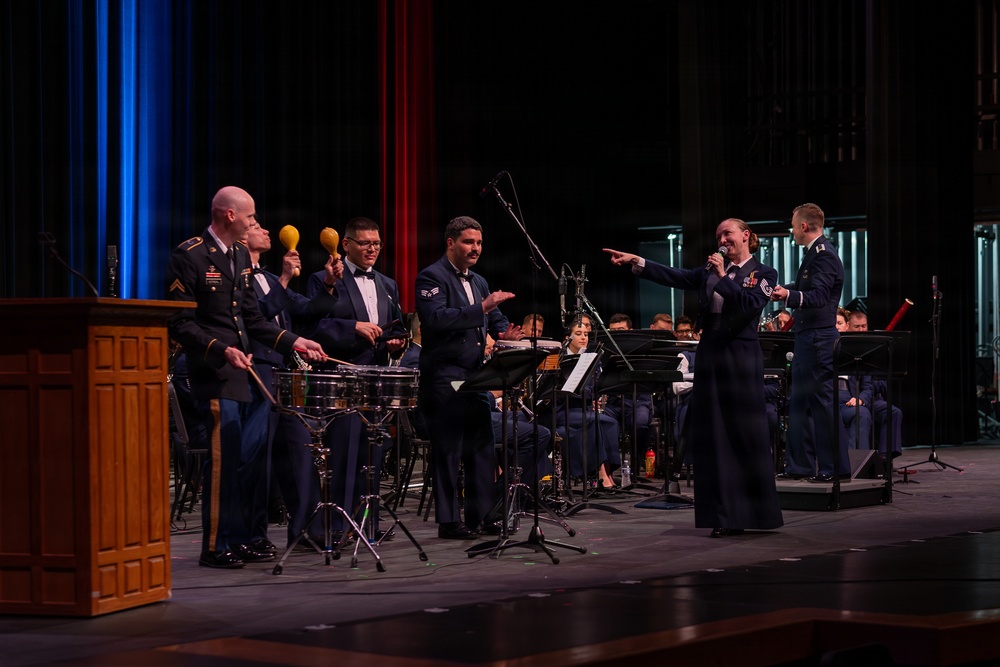 Band of the West performs during Fiesta in Blue in San Antonio
