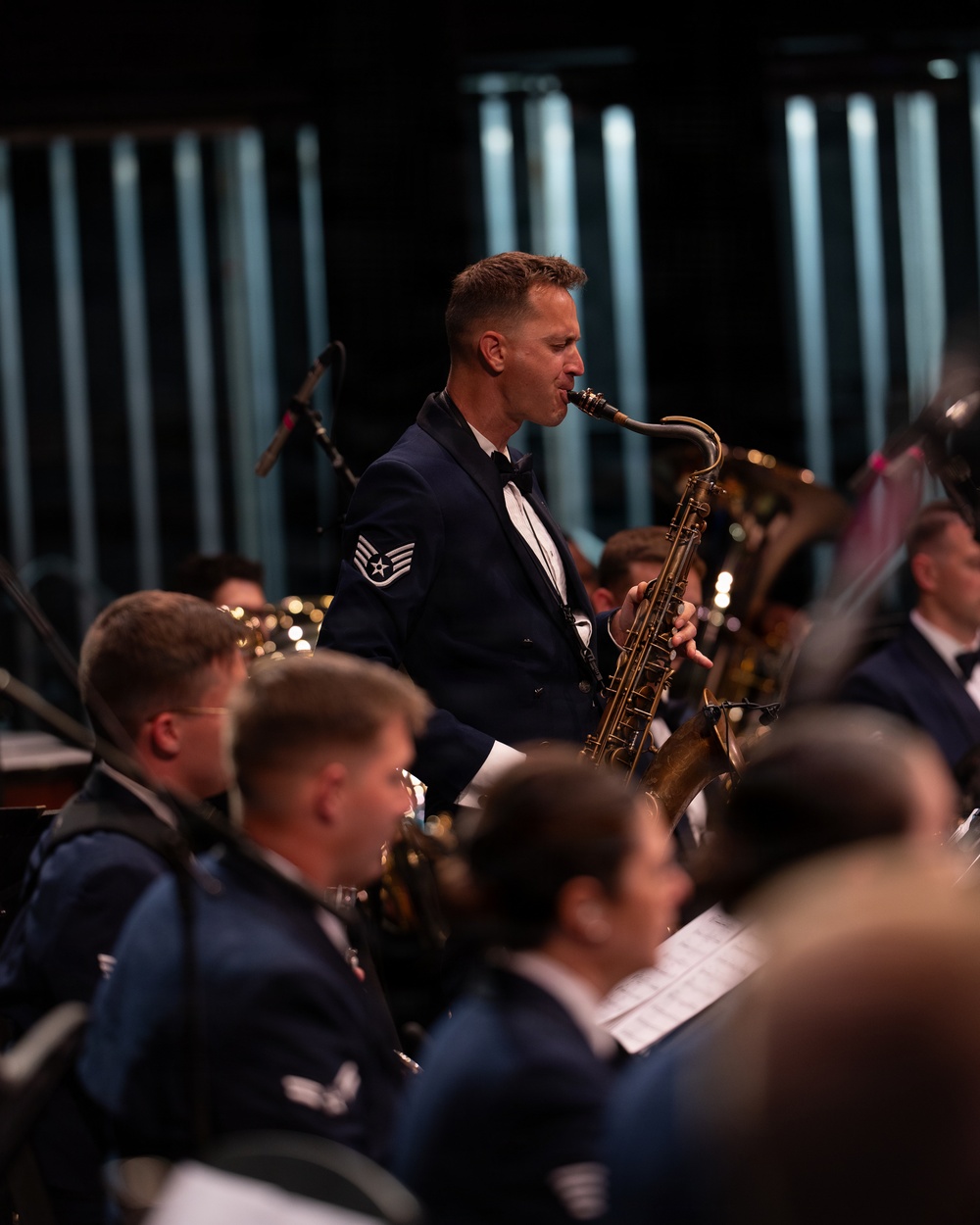 Band of the West performs during Fiesta in Blue in San Antonio