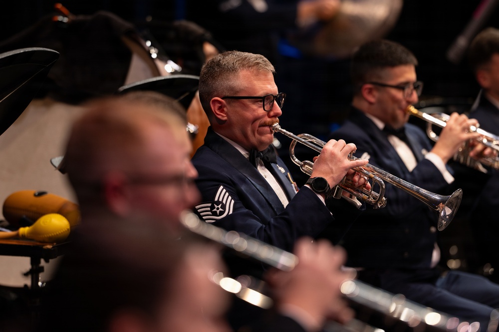Band of the West performs during Fiesta in Blue in San Antonio
