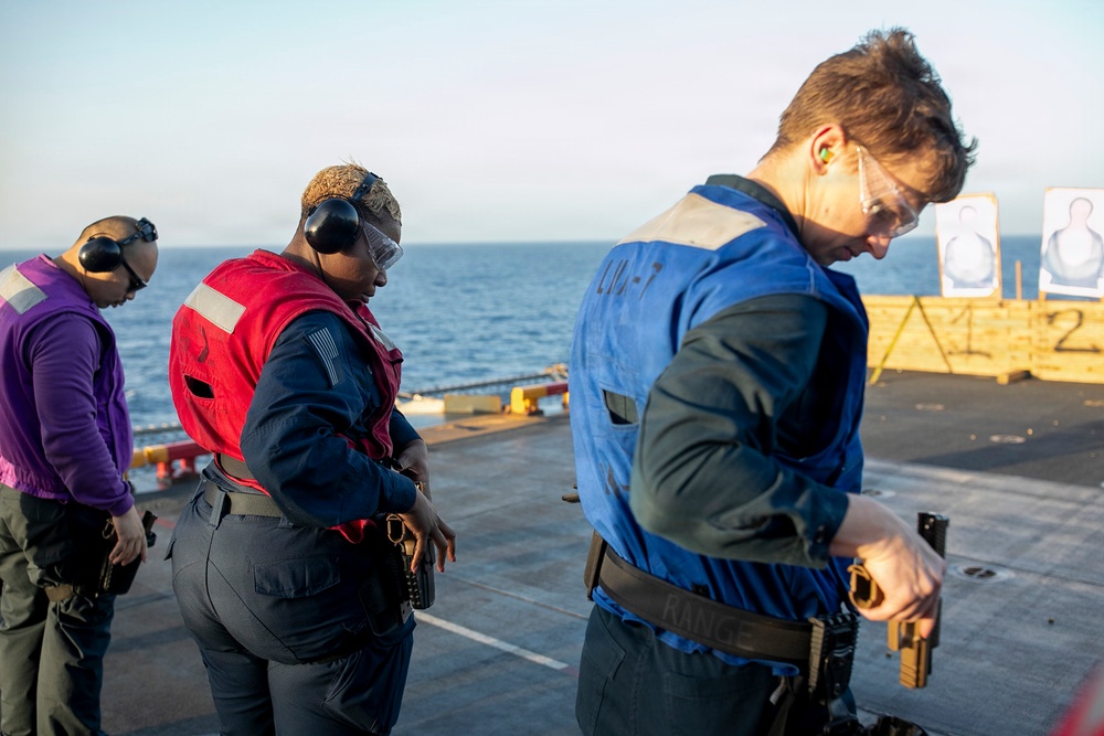 USS Tripoli 9mm Gun Shoot