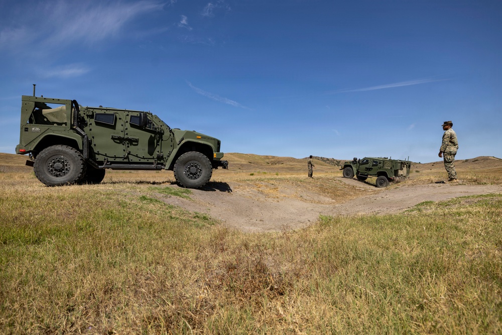 U.S. Marines take the wheel during JLTV operator course