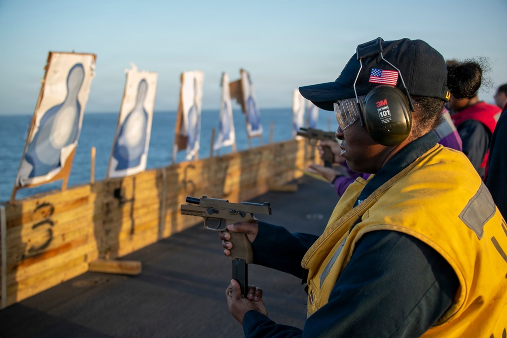 USS Tripoli 9mm Gun Shoot