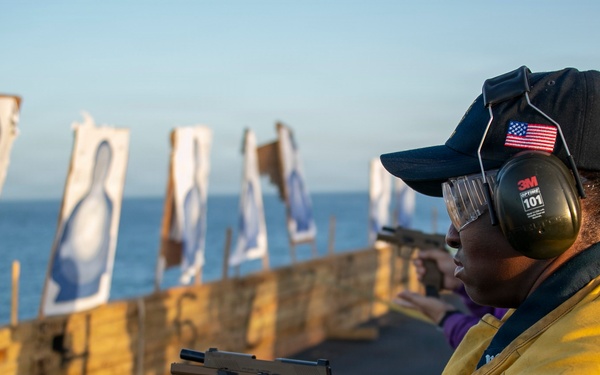USS Tripoli 9mm Gun Shoot