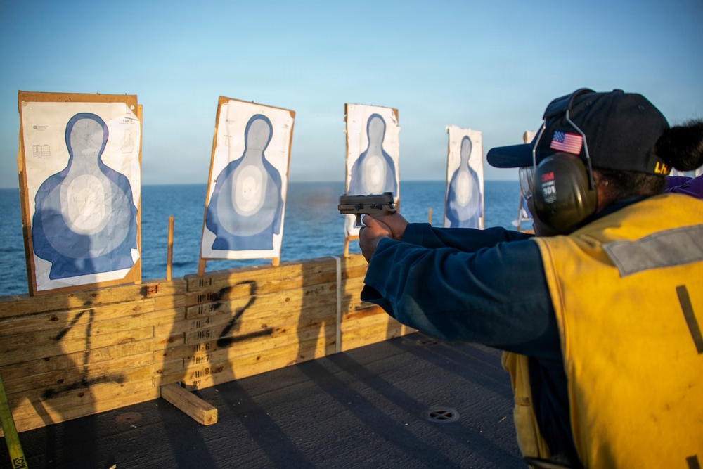 USS Tripoli 9mm Gun Shoot