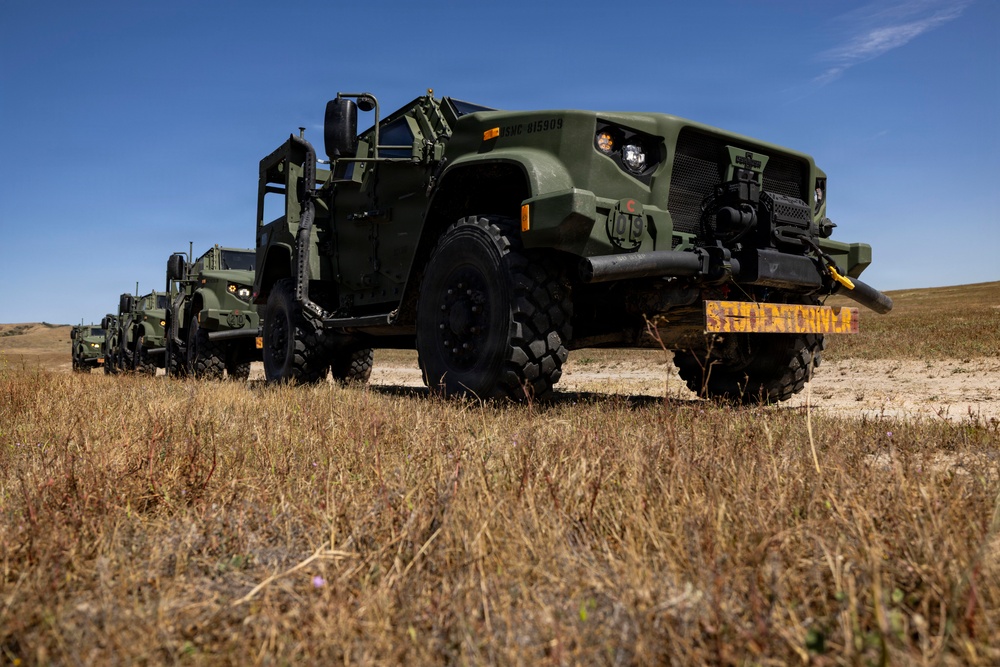 U.S. Marines take the wheel during JLTV operator course