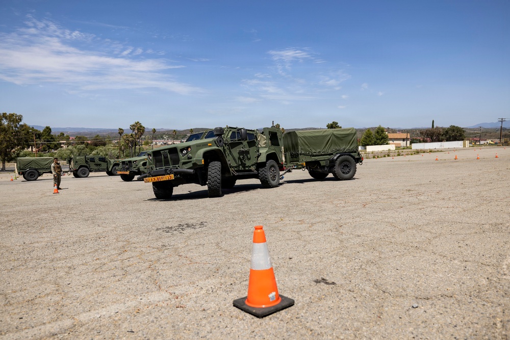 U.S. Marines take the wheel during JLTV operator course