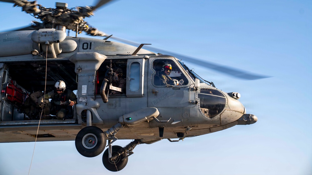 USS Tripoli Live-Hoist Training