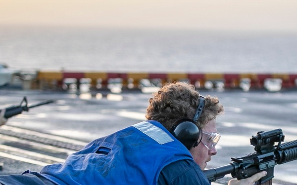 USS Tripoli M4 Gun Shoot