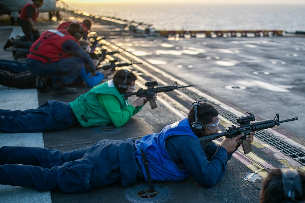 USS Tripoli M4 Gun Shoot