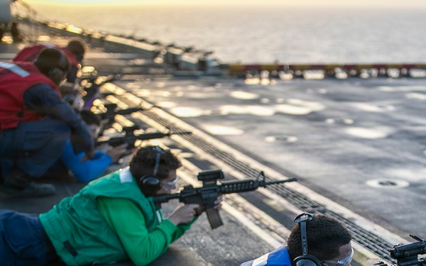 USS Tripoli M4 Gun Shoot