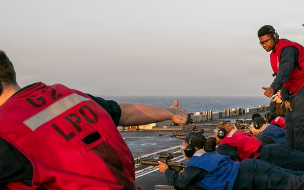 USS Tripoli M4 Gun Shoot