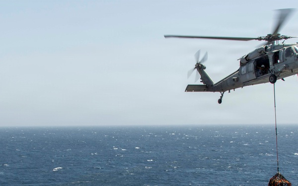 USS Tripoli Vertical Replenishment and Mail Delivery