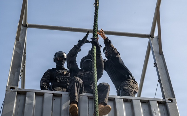 Obangame Express 2026 participants conduct a VBSS demonstration