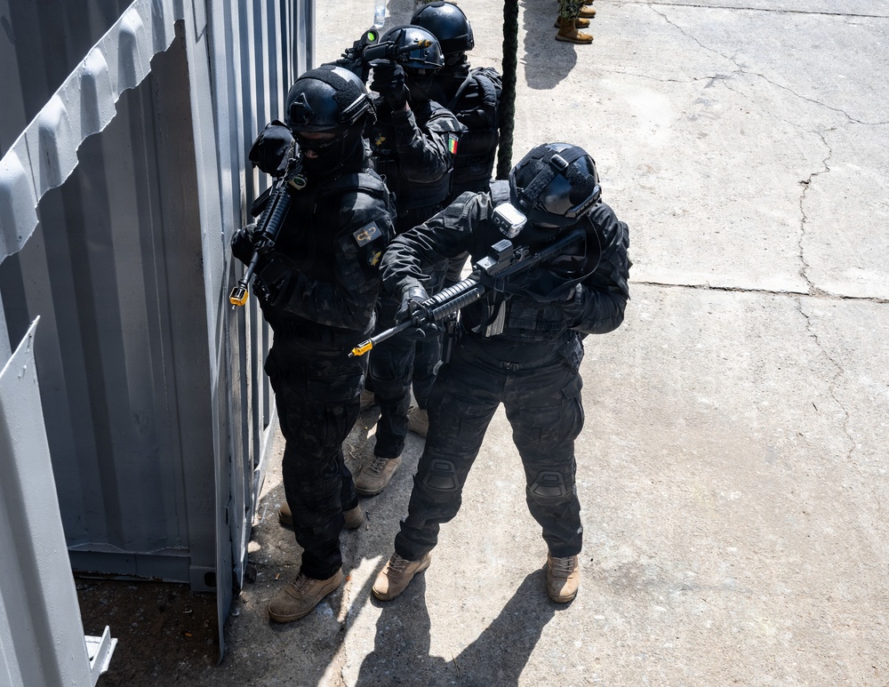 Obangame Express 2026 participants conduct a VBSS demonstration