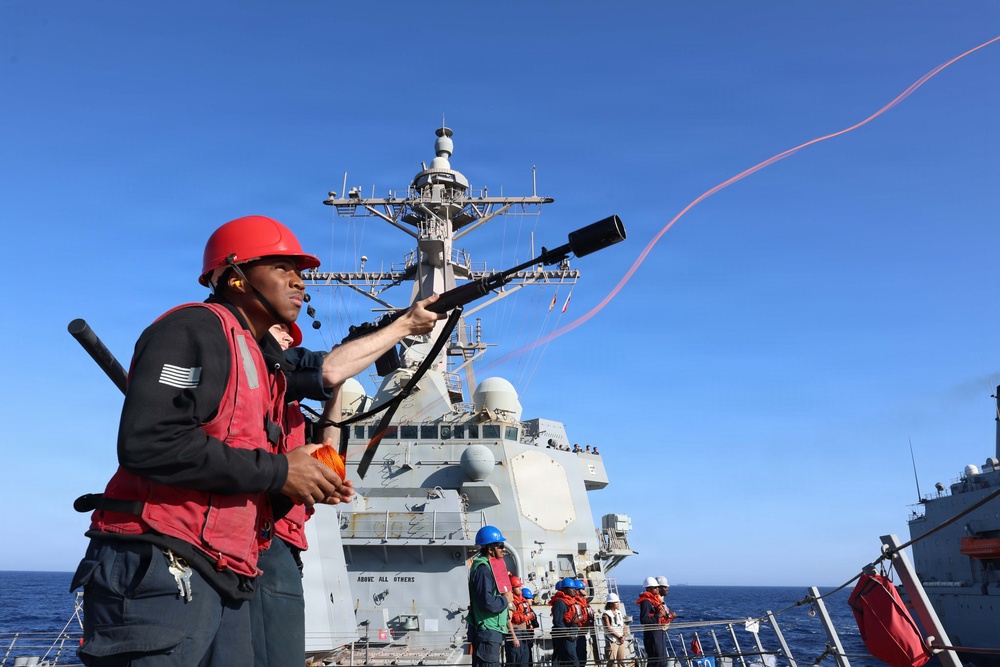 USS Thomas Hudner (DDG 116) Conducts Replenishment-at-Sea