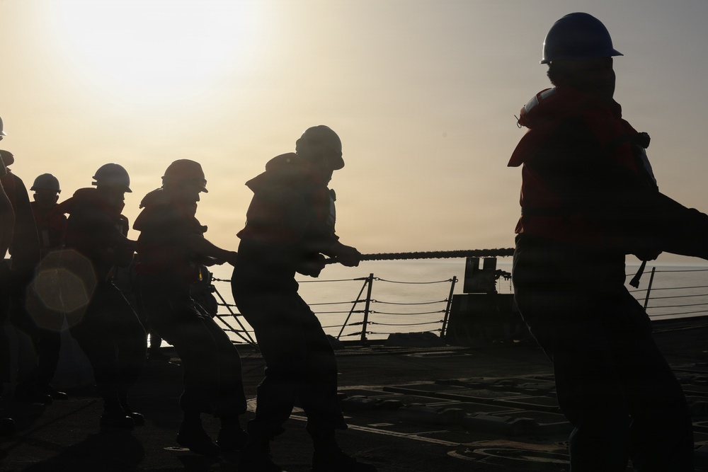 USS Thomas Hudner (DDG 116) Conducts Replenishment-at-Sea